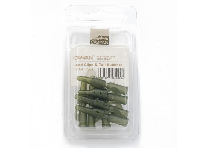 Набор клипс Caiman Lead Clips and Tail Rubbers extra strong (в упак.7 шт.) 189504