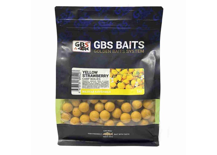 Бойлы GBS Baits 20мм 1кг Желтая Клубника