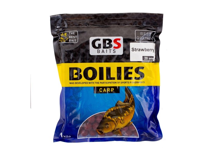 Бойлы тонущие GBS Baits 20мм 3кг Squidberry Кальмар клубника