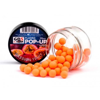 Бойлы GBS Baits Pop-up плавающие 10мм 40гр (уп. 6 шт) Passion Fruit Маракуйя