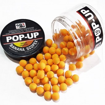 Бойлы GBS Baits Pop-up плавающие 12мм 40гр (уп. 6 шт) Banan-Scopex Банан-Скопекс