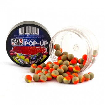 Бойлы GBS Baits Pop-up плавающие 8мм 40гр (уп. 6 шт) Икра-фрукты