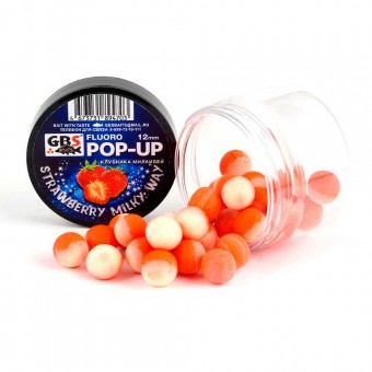 Бойлы GBS Baits Pop-up плавающие 12мм 40гр (уп. 6 шт) Milky Way-Клубника