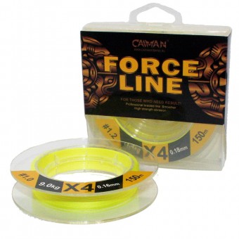 Шнур Caiman Force Line 150м 0,16мм #1.0 жёлтый