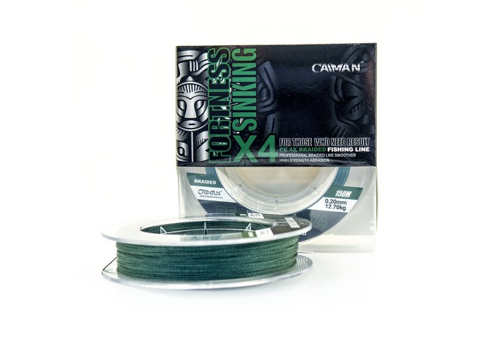 Шнур Caiman Fortness sinking 4PE 0,20 мм 150 м Dark Green 215520