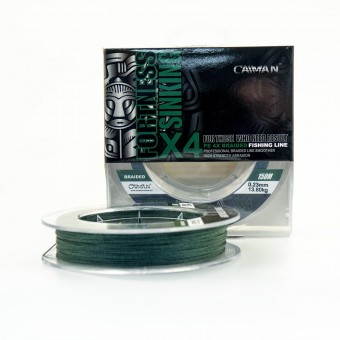 Шнур Caiman Fortness sinking 4PE 0,23 мм 150 м Dark Green 215521