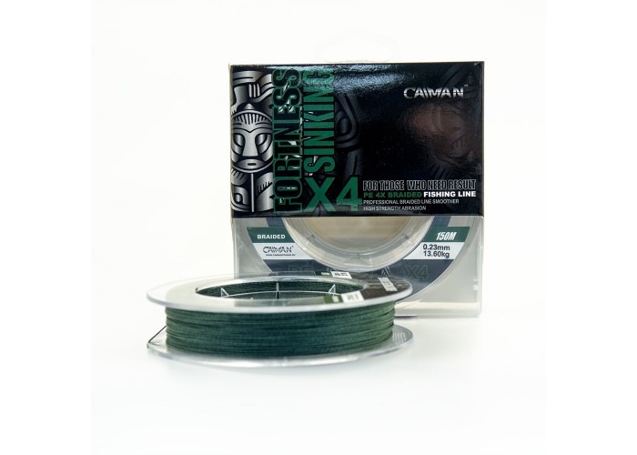 Шнур Caiman Fortness sinking 4PE 0,23 мм 150 м Dark Green 215521