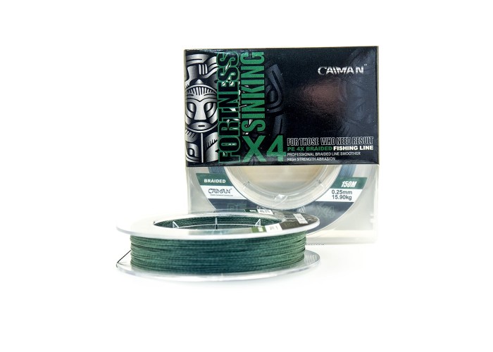 Шнур Caiman Fortness sinking 4PE 0,25 мм 150 м Dark Green 215522