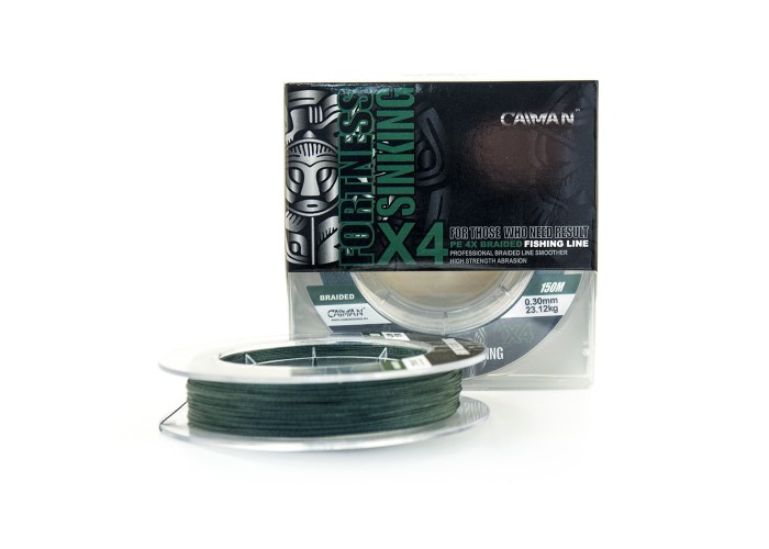 Шнур Caiman Fortness sinking 4PE 0,30 мм150 м Dark Green 215524