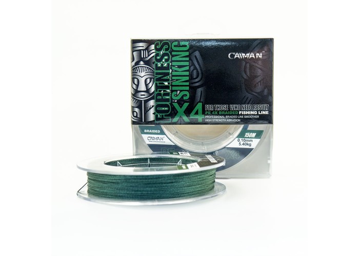 Шнур Caiman Fortness sinking 4PE 0,10 мм150 м Dark Green 215515