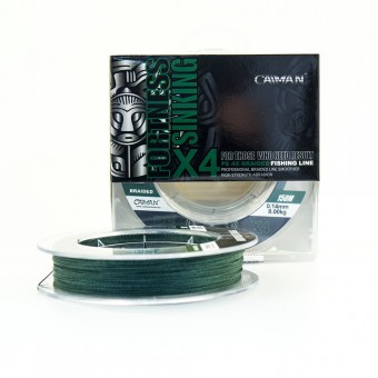 Шнур Caiman Fortness sinking 4PE 0,14 мм 150 м Dark Green 215517