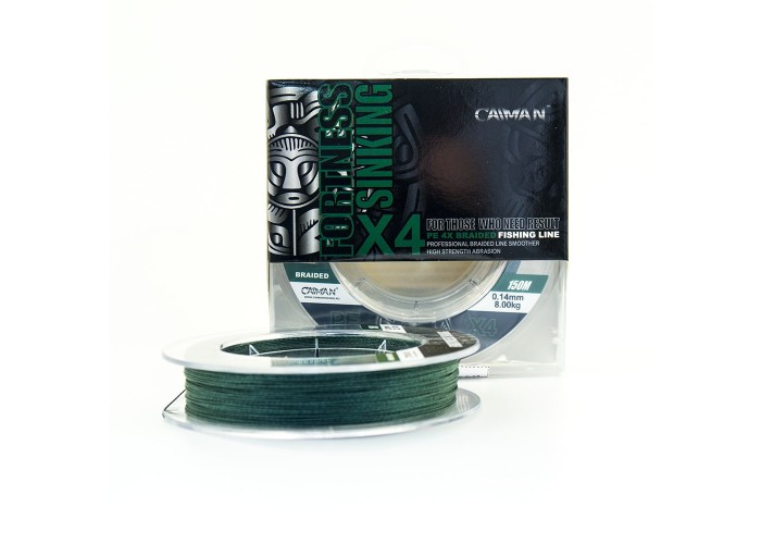 Шнур Caiman Fortness sinking 4PE 0,14 мм 150 м Dark Green 215517