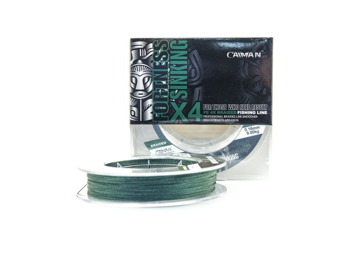 Шнур Caiman Fortness sinking 4PE 0,16 мм 150 м Dark Green 215518