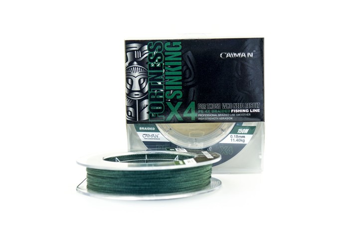 Шнур Caiman Fortness sinking 4PE 0,18 мм 150 м Dark Green 215519