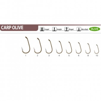 Крючок Caiman Carp Olive №6 ( уп. 10шт.) 183044