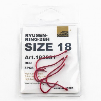 Крючки Caiman Ryusen-Ring (Red) №16 (уп. 5шт.) 183031