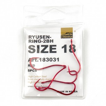 Крючки Caiman Ryusen-Ring (Red) №18 (уп. 5шт.) 183031
