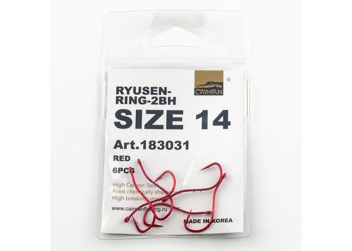 Крючки Caiman Ryusen-Ring (Red) №14 (уп. 6шт.) 183031