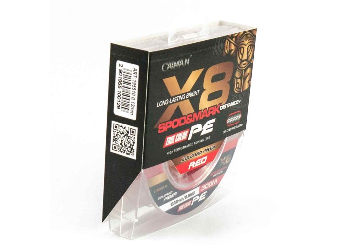 Шнур Caiman Spod&Mark Distance++ 300м восьмижильный 0,12мм красный