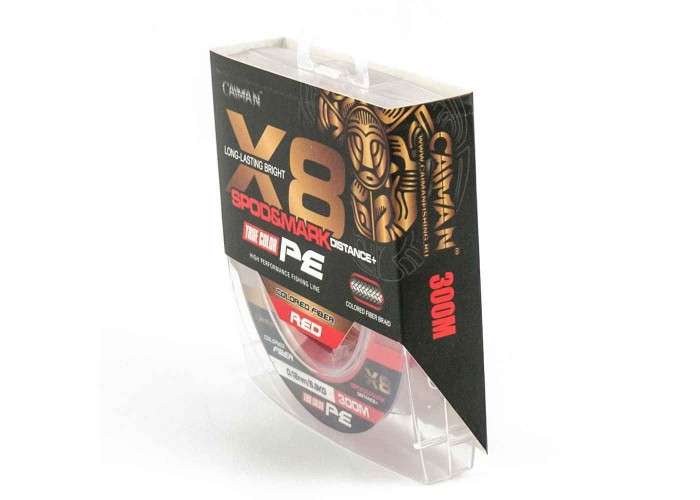 Шнур Caiman Spod&Mark Distance++ 300м восьмижильный 0,12мм красный