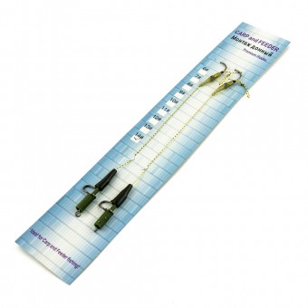 Поводок Palomino под волос с безопасной клипсой метал PL6126-C крючок №14 (2 шт в упак)