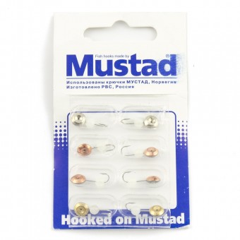 Набор мормышек Mustad тип-417 (8 шт. в уп.) фосфор шарик