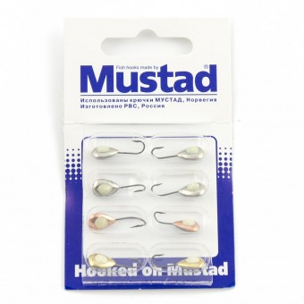 Набор мормышек Mustad тип-404 (8 шт. в уп.) фосф.заливка