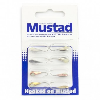 Набор мормышек Mustad тип-407 (8 шт. в уп.) фосф.заливка