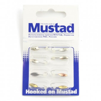 Набор мормышек Mustad тип-418 (8 шт. в уп.) фосфор шарик