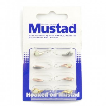 Набор мормышек Mustad тип-409 (8 шт. в уп.) фосф.заливка