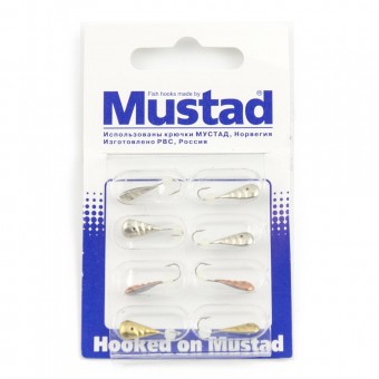 Набор мормышек Mustad тип-411 (8 шт. в уп.) фосфор шарик