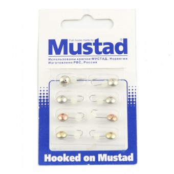 Набор мормышек Mustad тип-412 (8 шт. в уп.) фосфор шарик