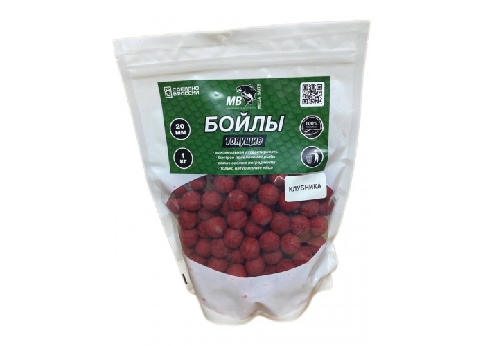 Бойлы  MEGA BAITS тонущие 20мм Клубника