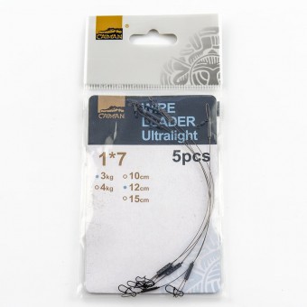 Поводок Caiman Wire Leader Ultralait (5 шт. в уп.) 1x7 12 см 3 кг 186581