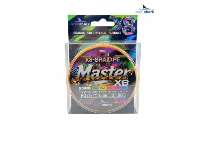 Шнур EastShark Master PE X8 200м 0,08мм #0.2 multicolor