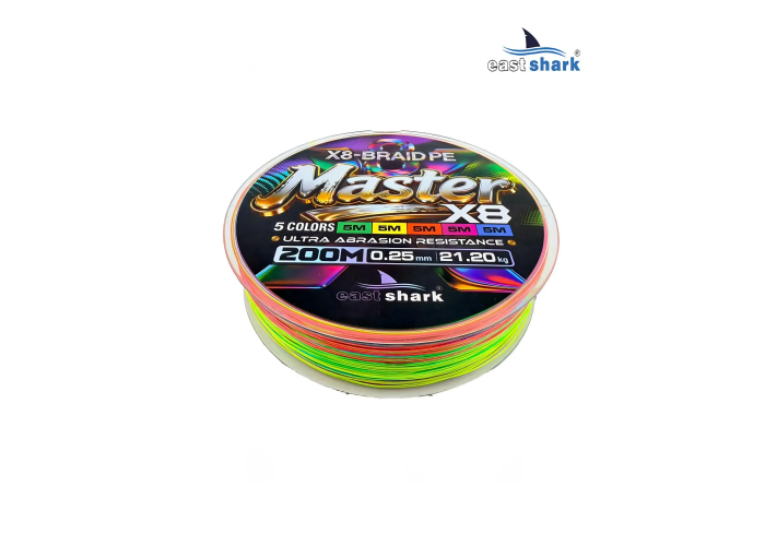 Шнур EastShark Master PE X8 200м 0,08мм #0.2 multicolor