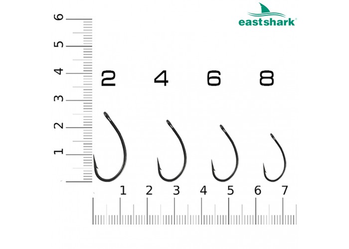 Крючки тефлон EastShark CURVE SHANK №2 (уп.10шт.)