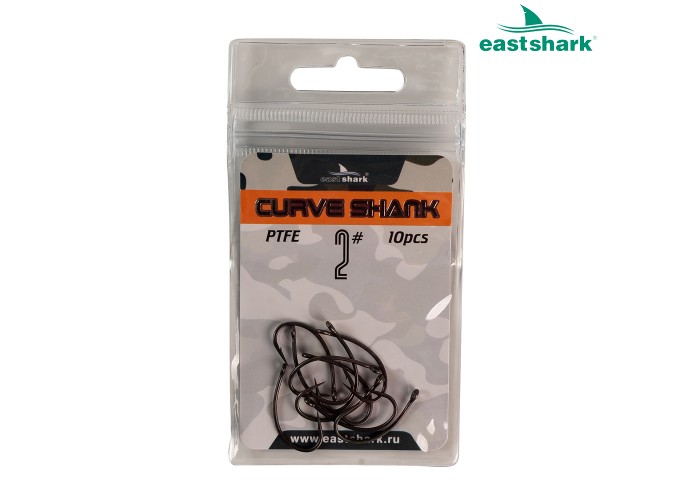 Крючки тефлон EastShark CURVE SHANK №2 (уп.10шт.)