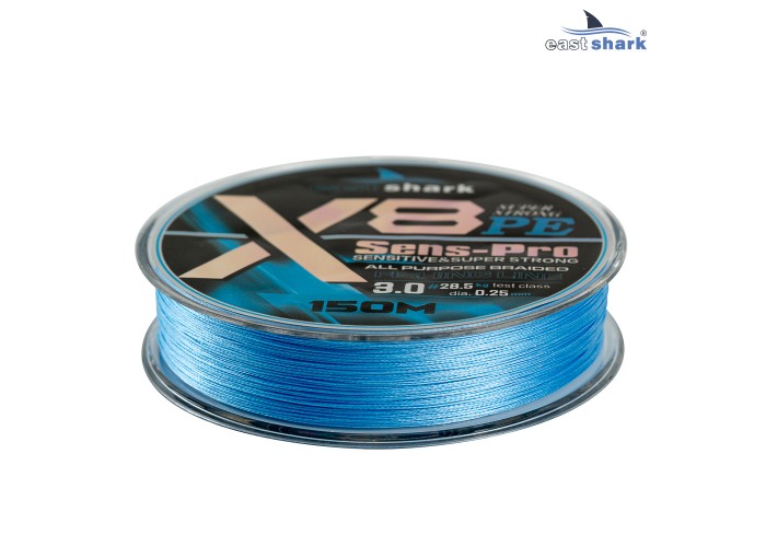 Шнур EastShark Sens-Pro X8 150м 0,12мм #0.6 голубой