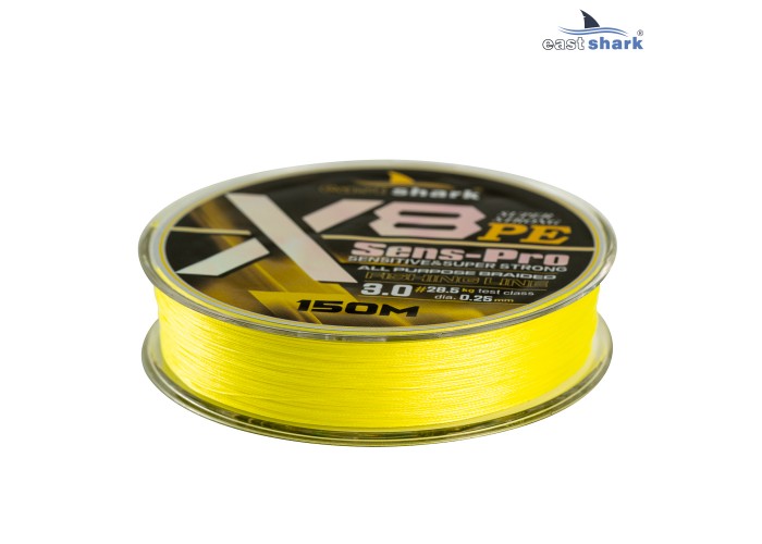 Шнур EastShark Sens-Pro X8 (150м) 0,10мм #0.4 желтый 