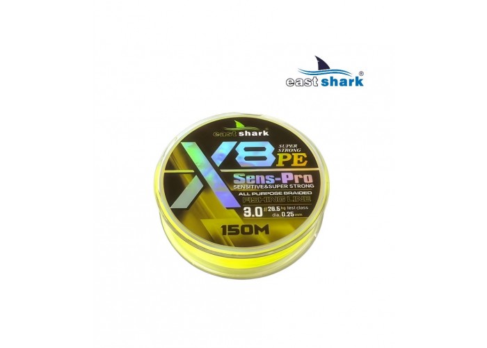 Шнур EastShark Sens-Pro X8 (150м) 0,10мм #0.4 желтый 