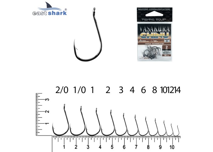 Крючки NEW EastShark Vasakura CHINU № 8 BL