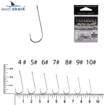 Крючки NEW EastShark Vasakura ROUND № 10 NI