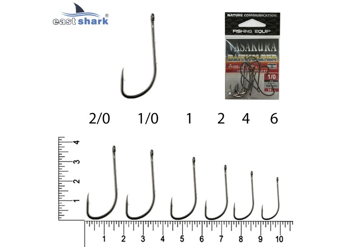 Крючки NEW EastShark Vasakura BAITHOLDER № 8 BL 