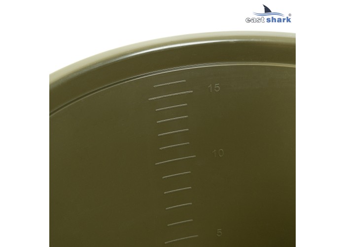 Ведро EastShark для прикормки с крышкой 15L 004S