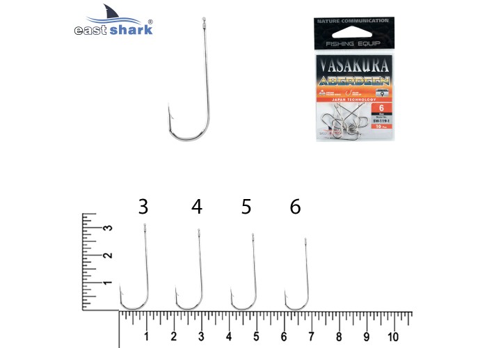 Крючки NEW EastShark Vasakura ABERDEEN NI № 5 (уп/10 шт)