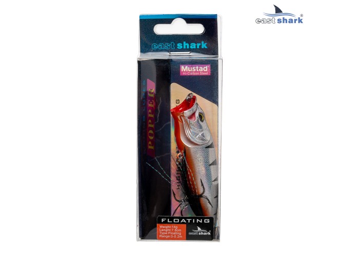 Воблер EastShark POP 7.8см. 14г. Floating col.#001