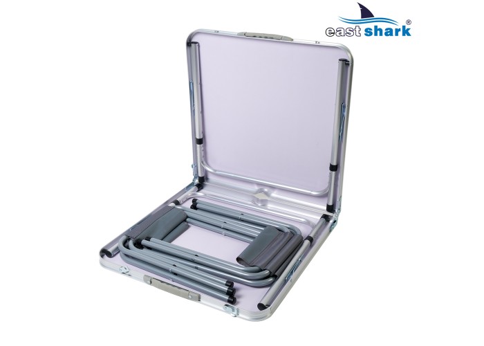 Набор алюминиевый стол + 4 стула 60*120 см серый