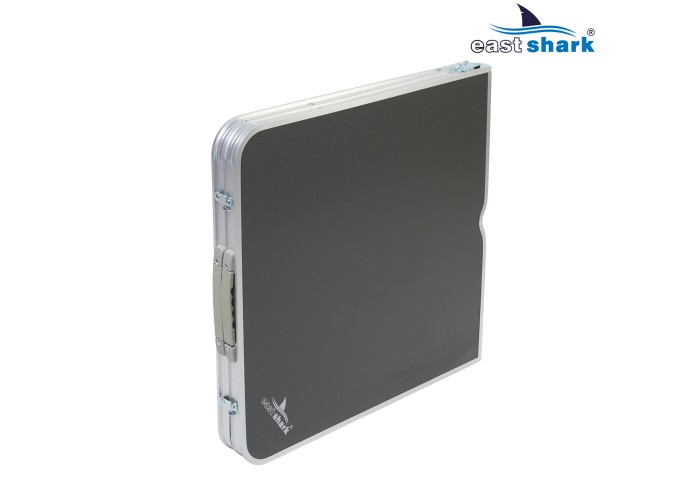 Набор алюминиевый стол + 4 стула 60*120 см серый