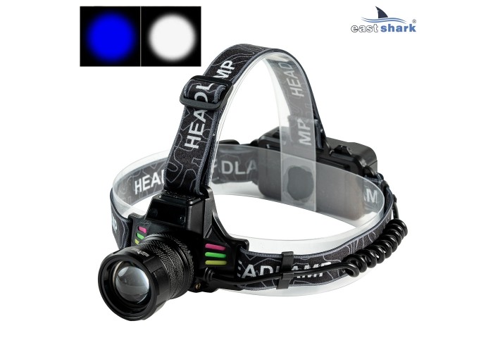 Фонарь налобный EastShark FA-T161 белый/синий свет
